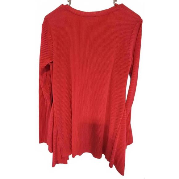 Zara Women's Oversized Hot Pink Ribbed Long Sleeve Blouse Tunic Size Small - Picture 2 of 7
